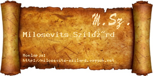 Milosevits Szilárd névjegykártya