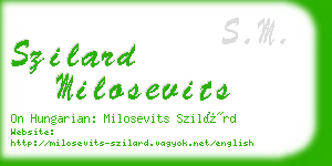 szilard milosevits business card